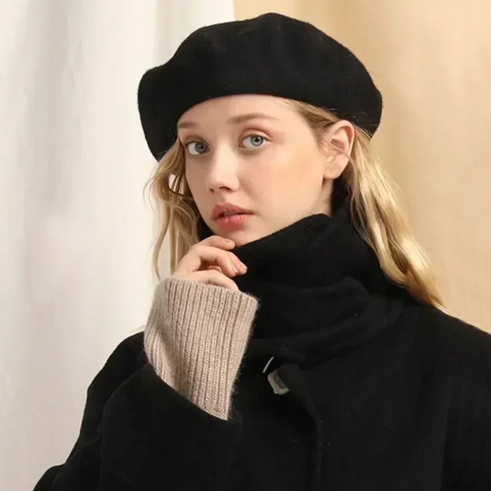 Topi Baret Wol Musim Dingin ya - Beret French Wool ulasan dan harga