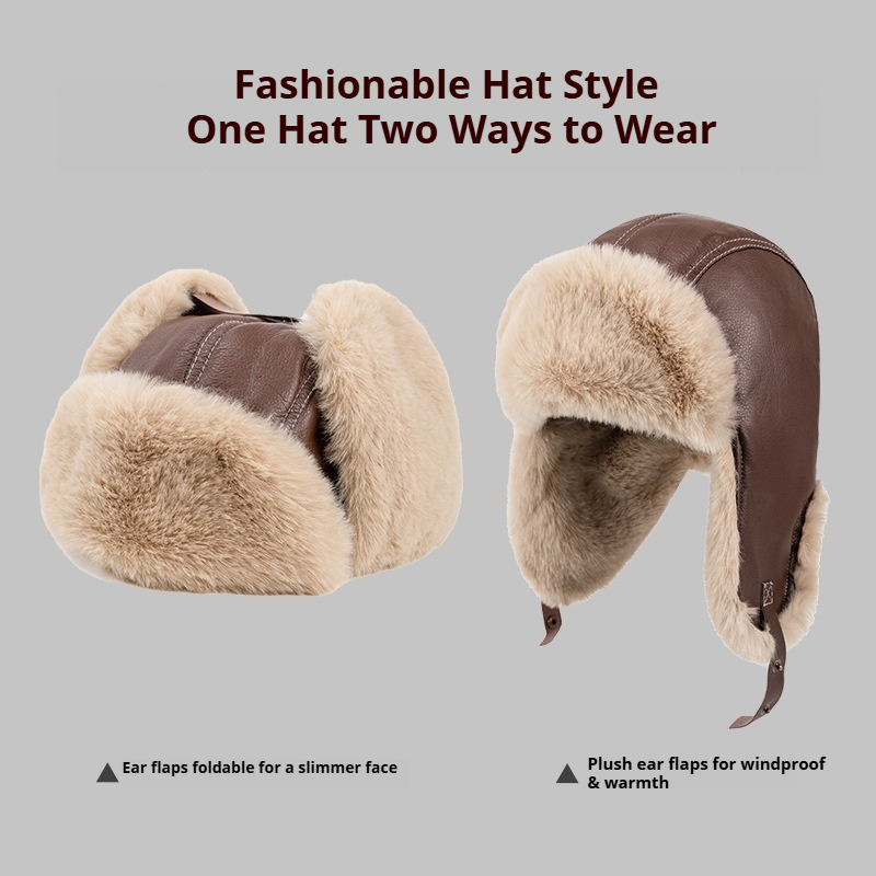 Topi Trapper Kulit PU Hangat M - Trapper Hat Ear Flap ulasan dan harga